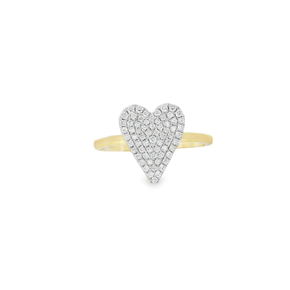 Lovely Heart Diamond Yellow Gold Ring
