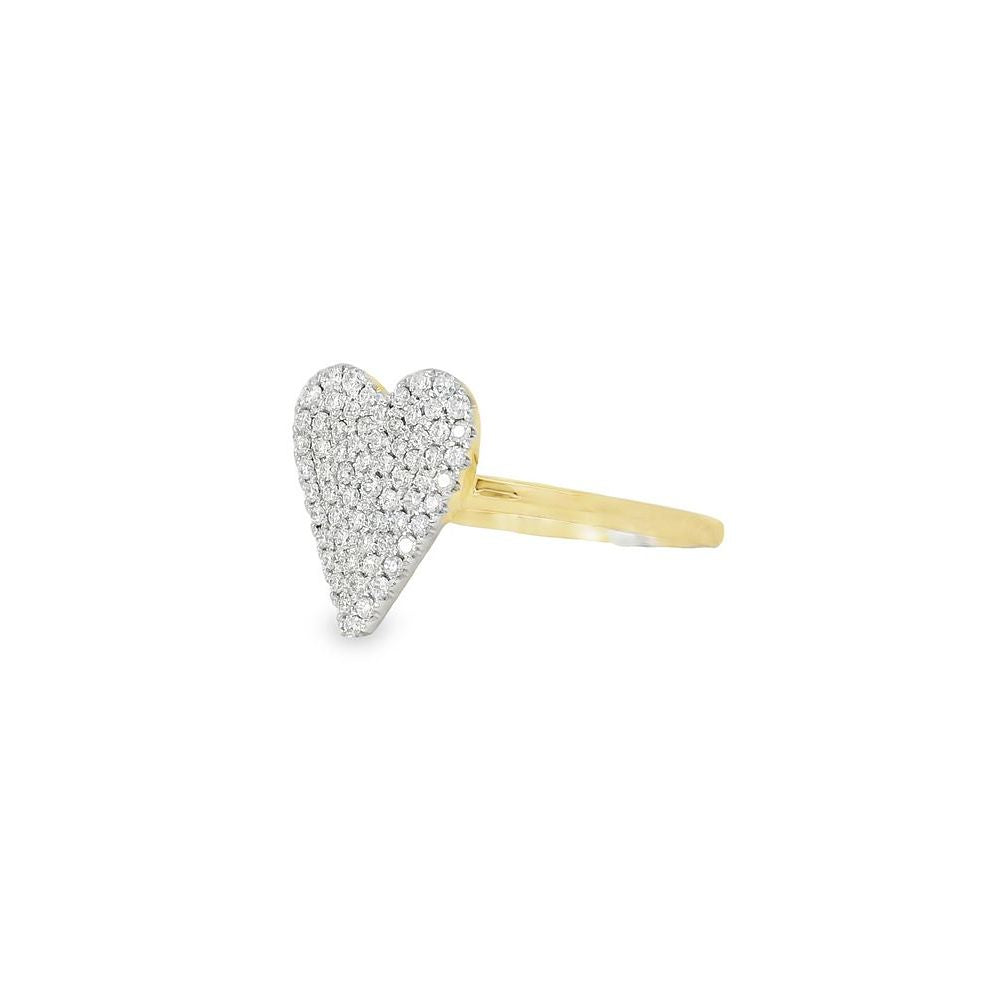 Lovely Heart Diamond Yellow Gold Ring