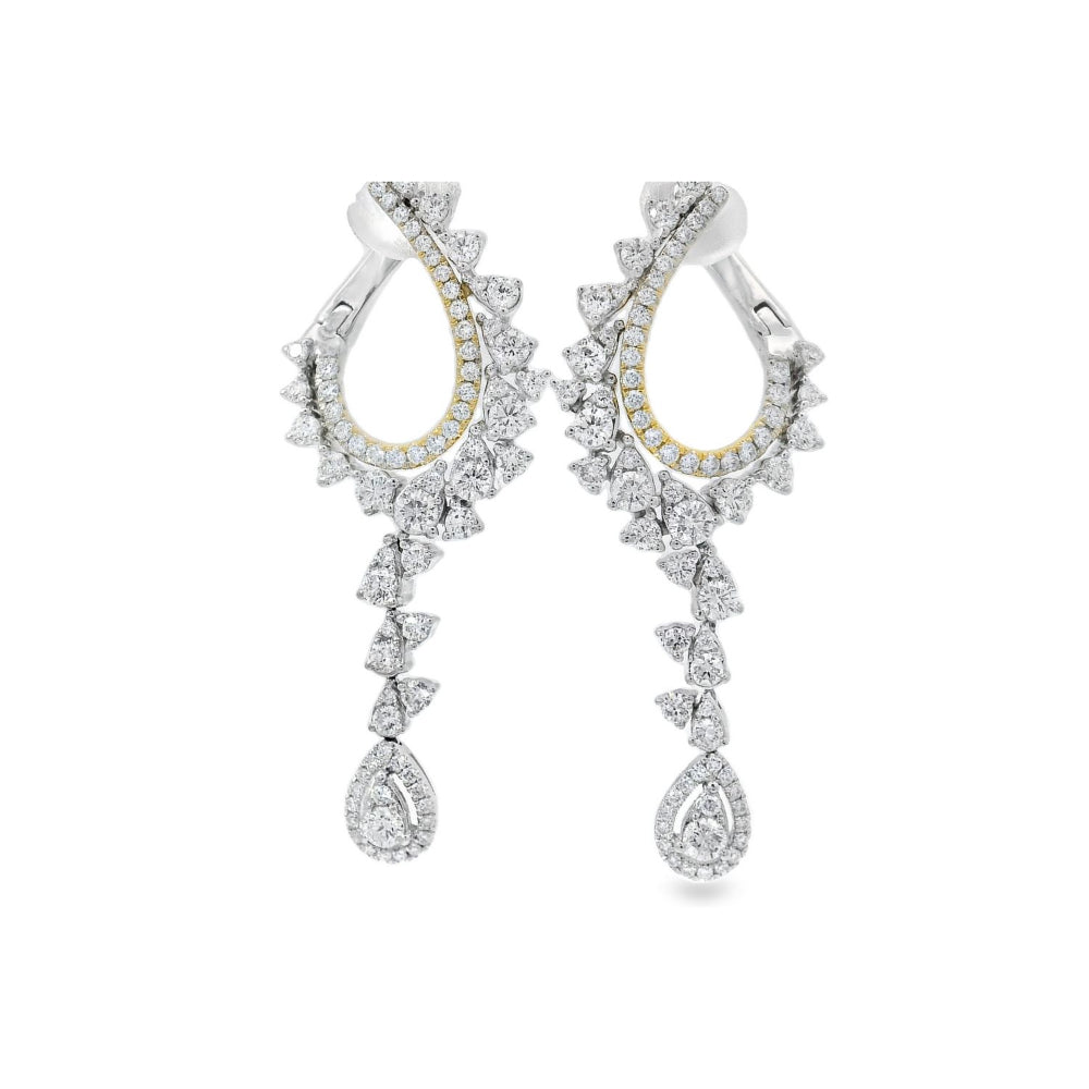 Breathtaking Enormous Dangling Diamond Earrings