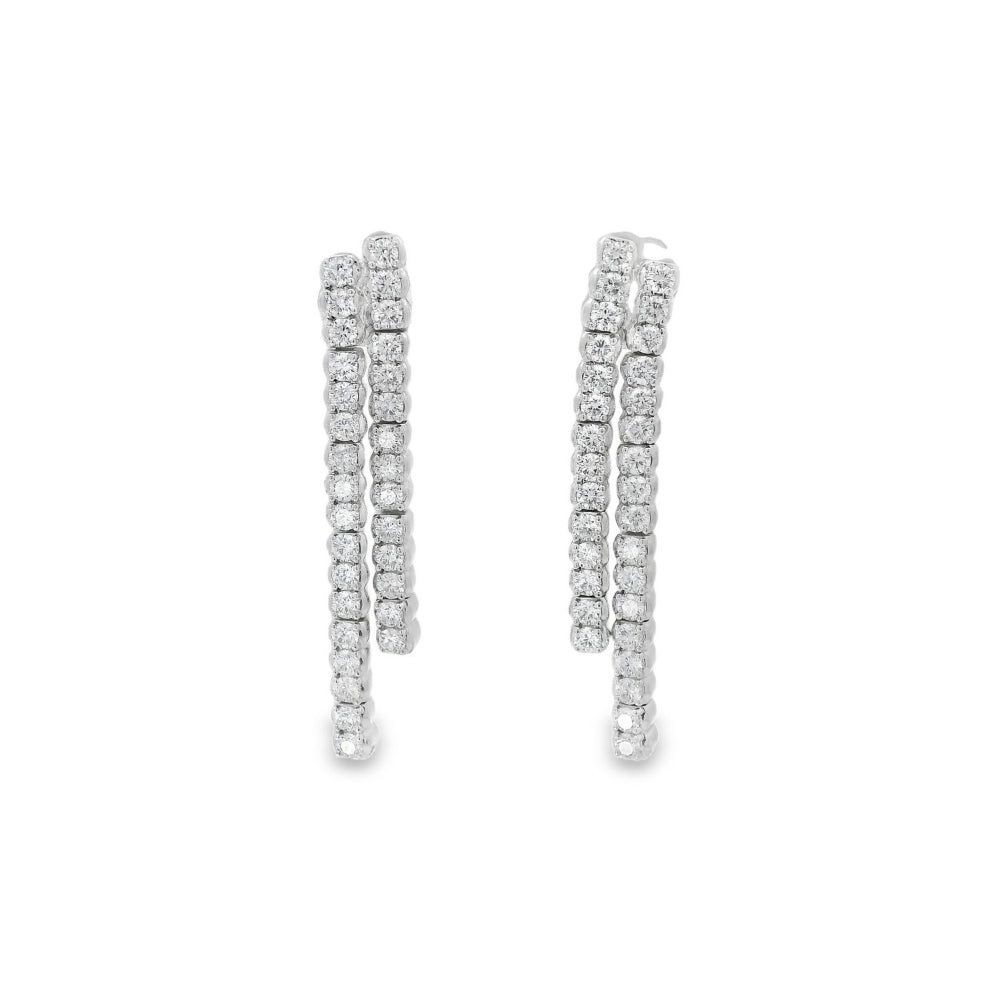 Elegant Double Tennis Diamond Earrings