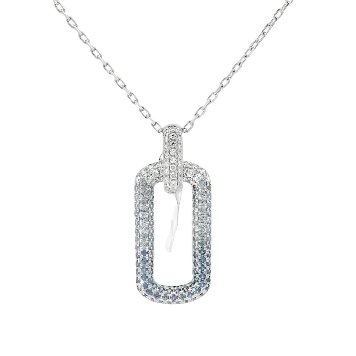 Breathtaking Fading Sapphire Diamond Pendant
