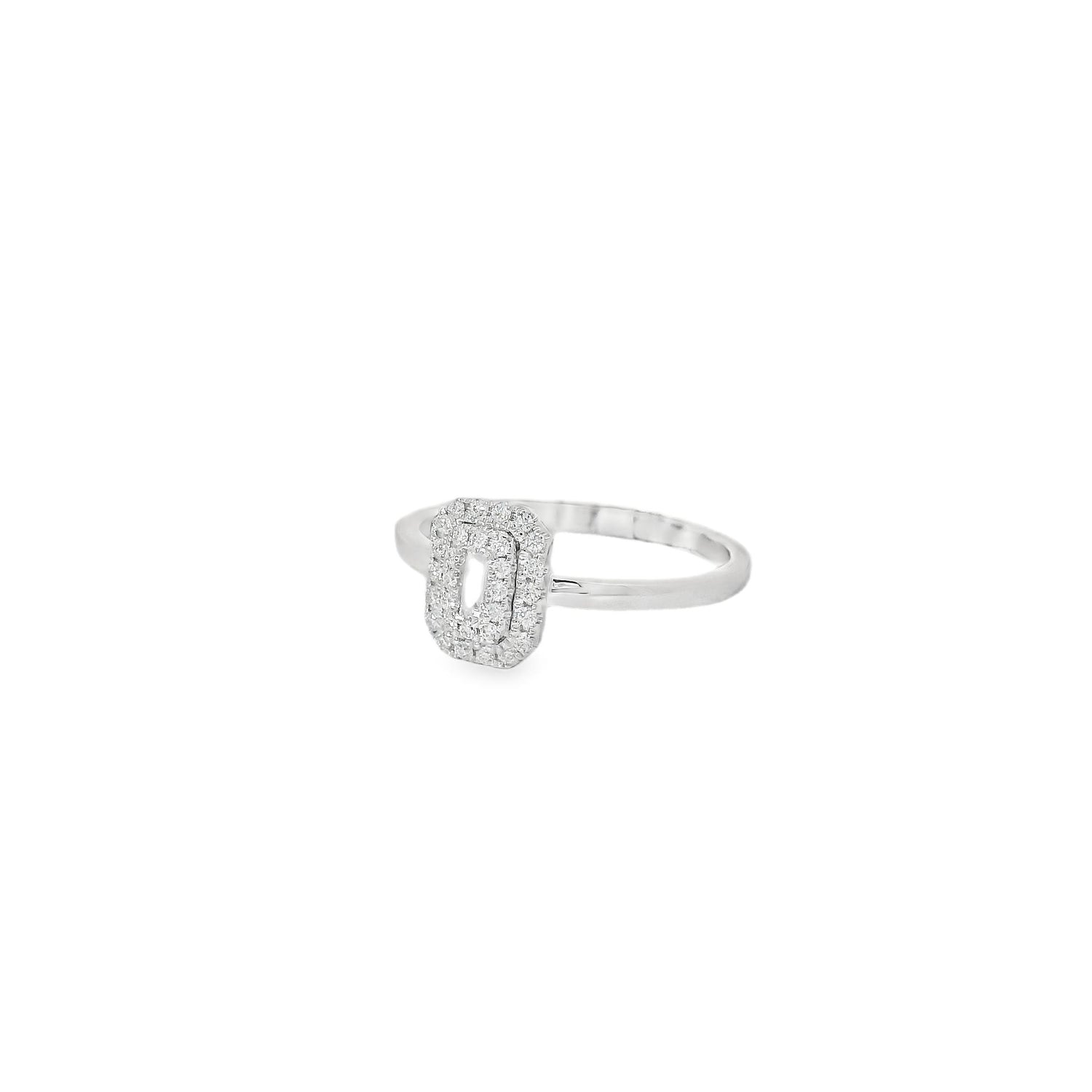 Elegant Single Baguette Diamond White Ring