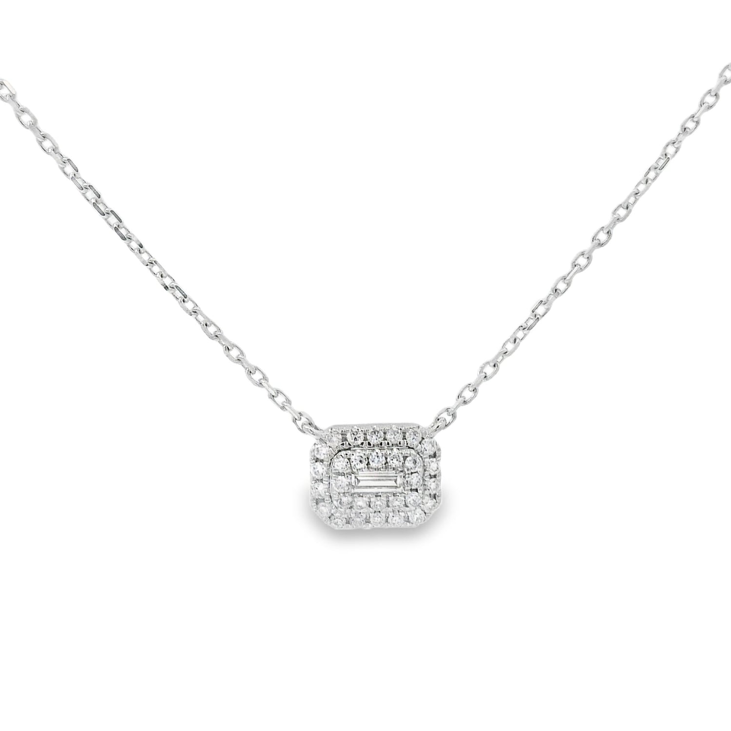 Amazing Single Baguette Diamond Pendant