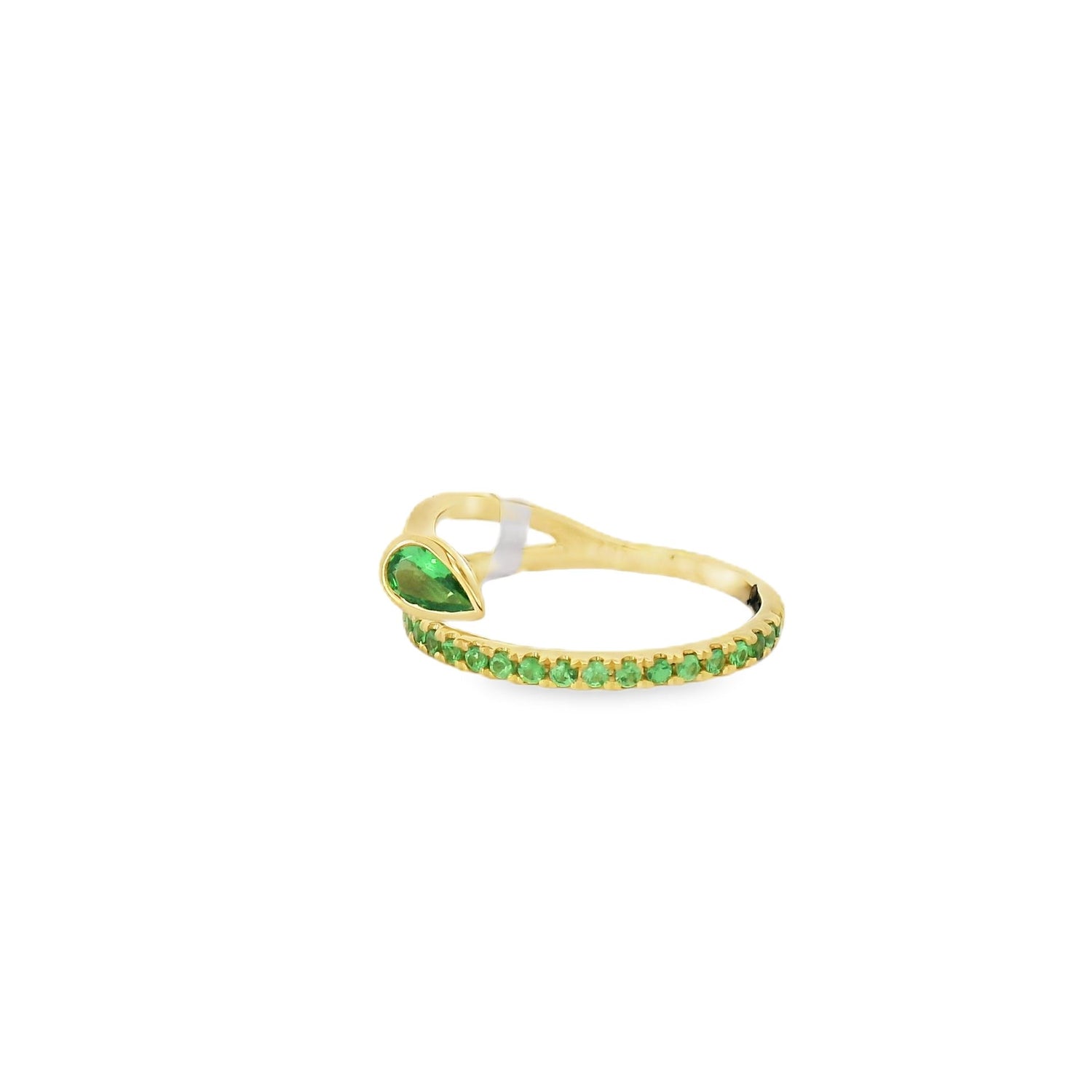 Dazzling Emerald Snake Yellow Gold Ring