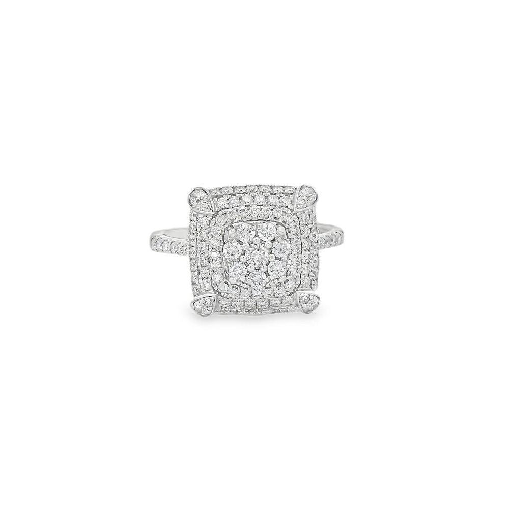 Exotic Square Full of Diamond-Encrusted Ring