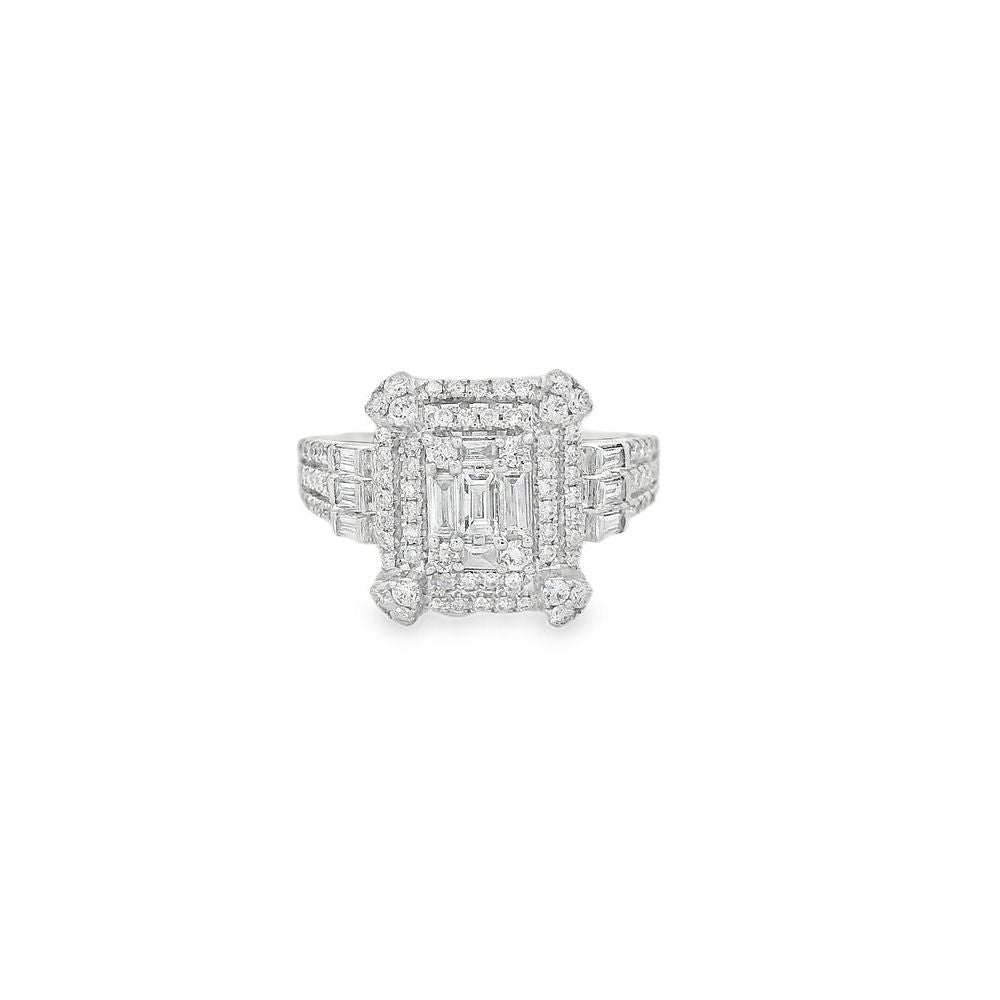 Luxuriant Square Framed Diamond Engagement Ring