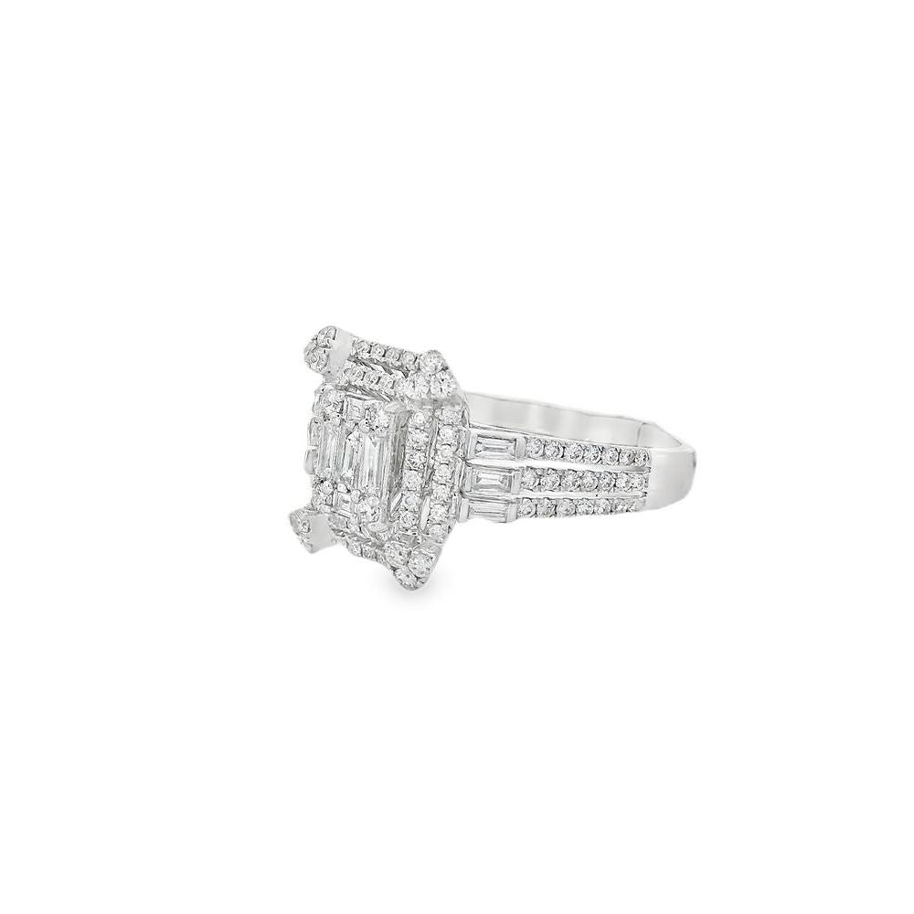 Luxuriant Square Framed Diamond Engagement Ring