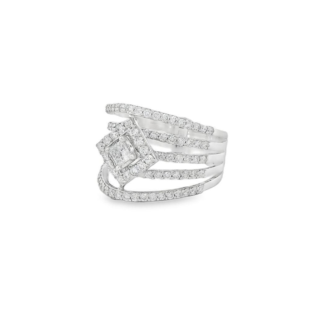 Astonishing Layered Halo Princess Diamond Ring