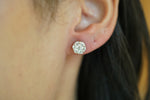 Round Brilliant Cluster Diamond Earrings - additional view