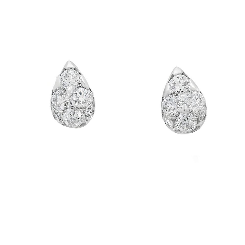 Delicate Four Diamond Pear Earrings