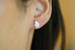 Delicate Four Diamond Pear Earrings - additional view