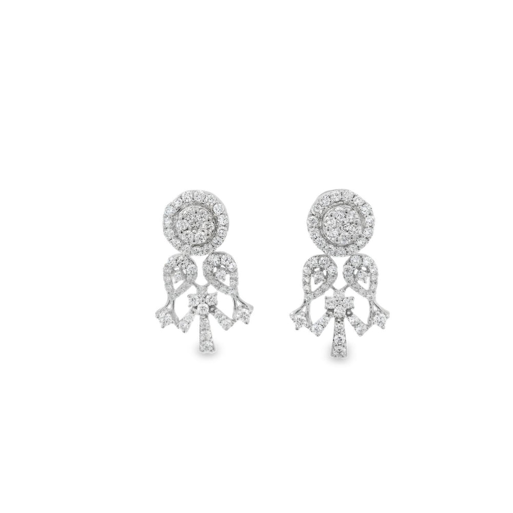 Dazzling Leafy End Diamond Earrings