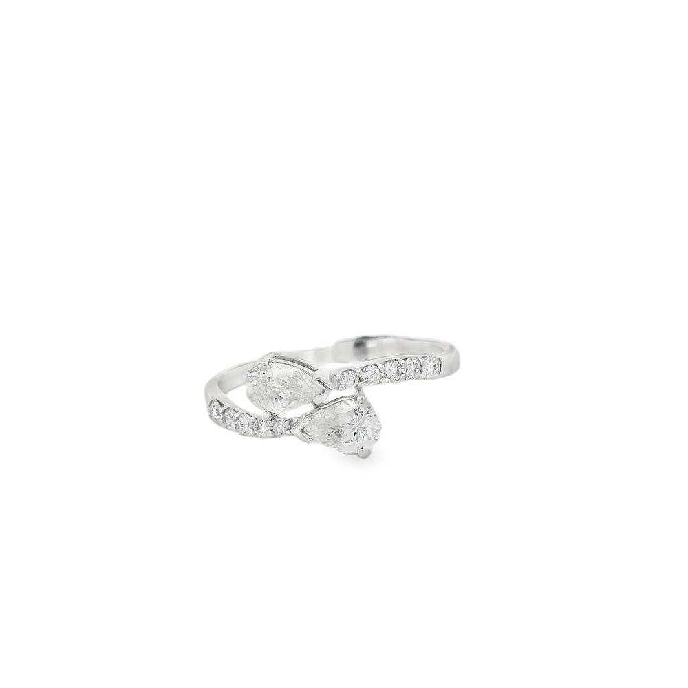 Charming Double Pear Diamond Solitaire Ring