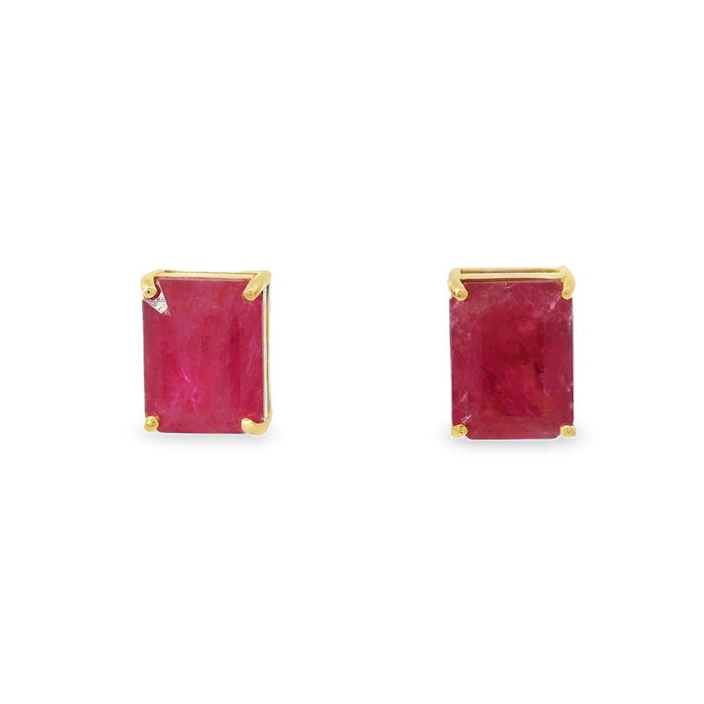 Lovely Emerald Cut Ruby Earrings