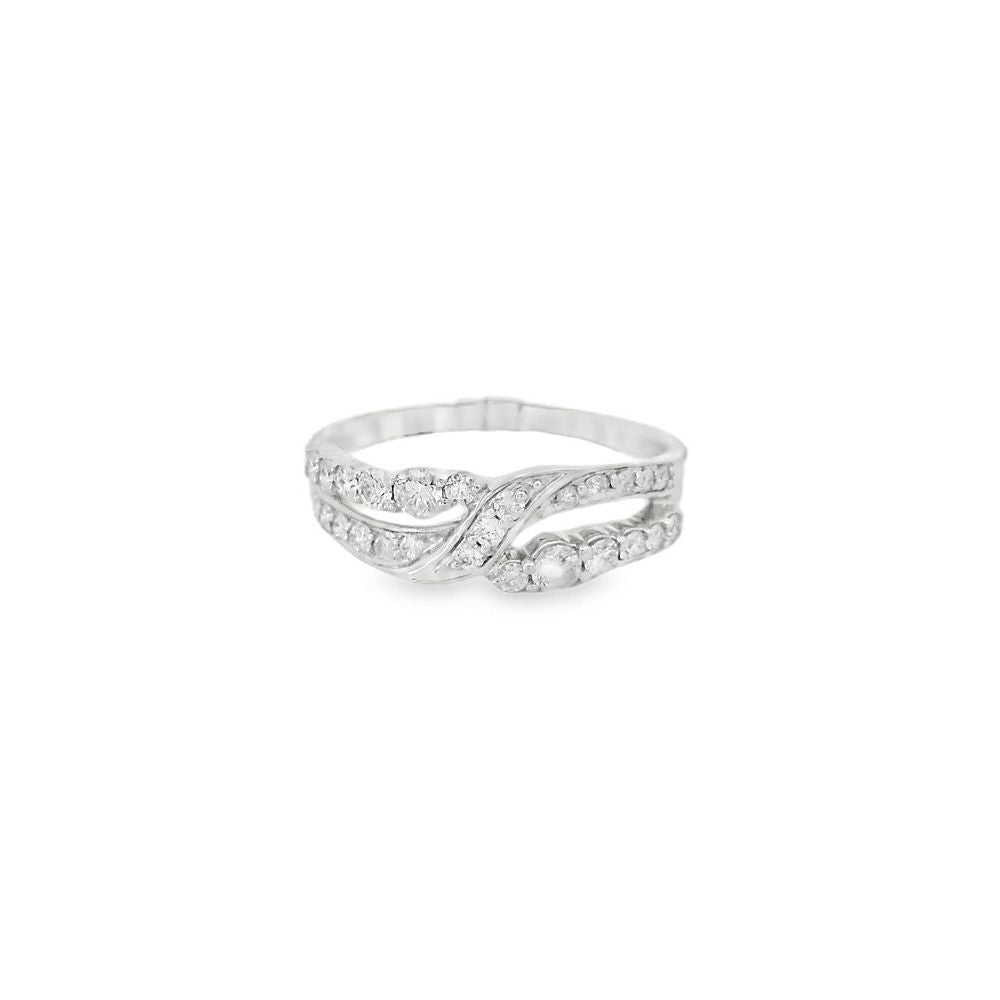 Magnificent Crossed Diamond Channel Ring