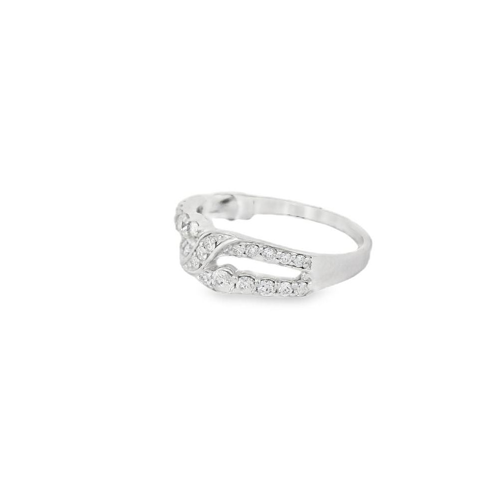 Magnificent Crossed Diamond Channel Ring