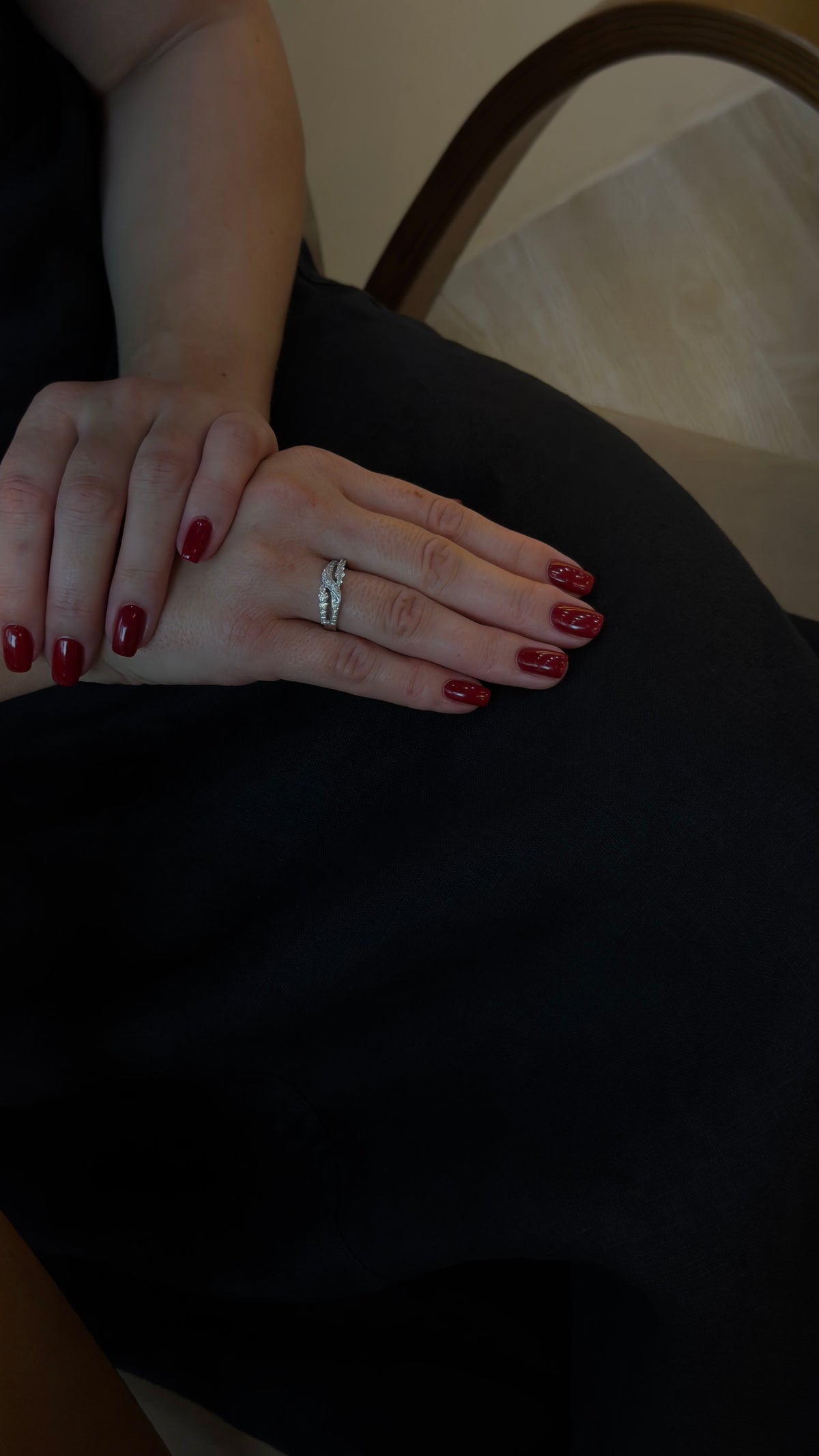 Magnificent Crossed Diamond Channel Ring - additional view