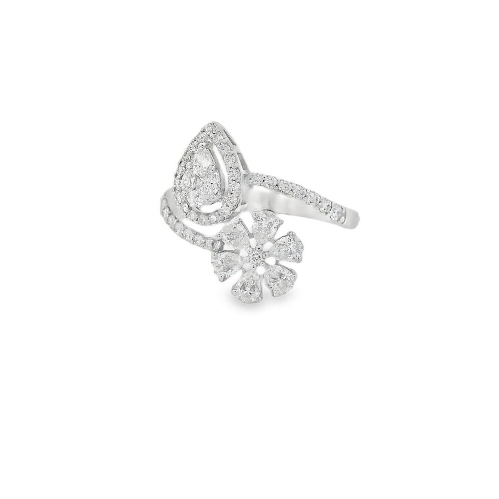 Fancy Pear & Flower Diamond Ring