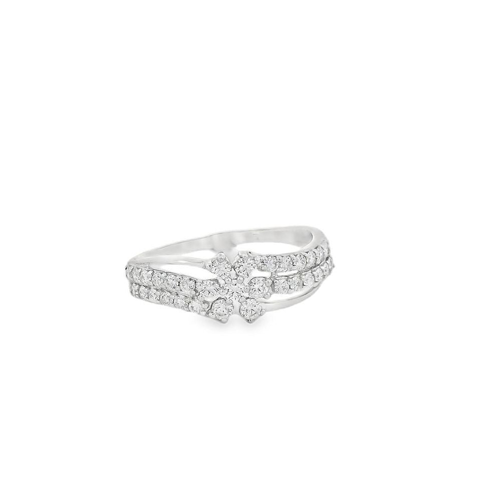 Graceful Tensed Floral Diamond Ring