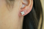 Lovely Baguette Square Diamond Earrings - additional view