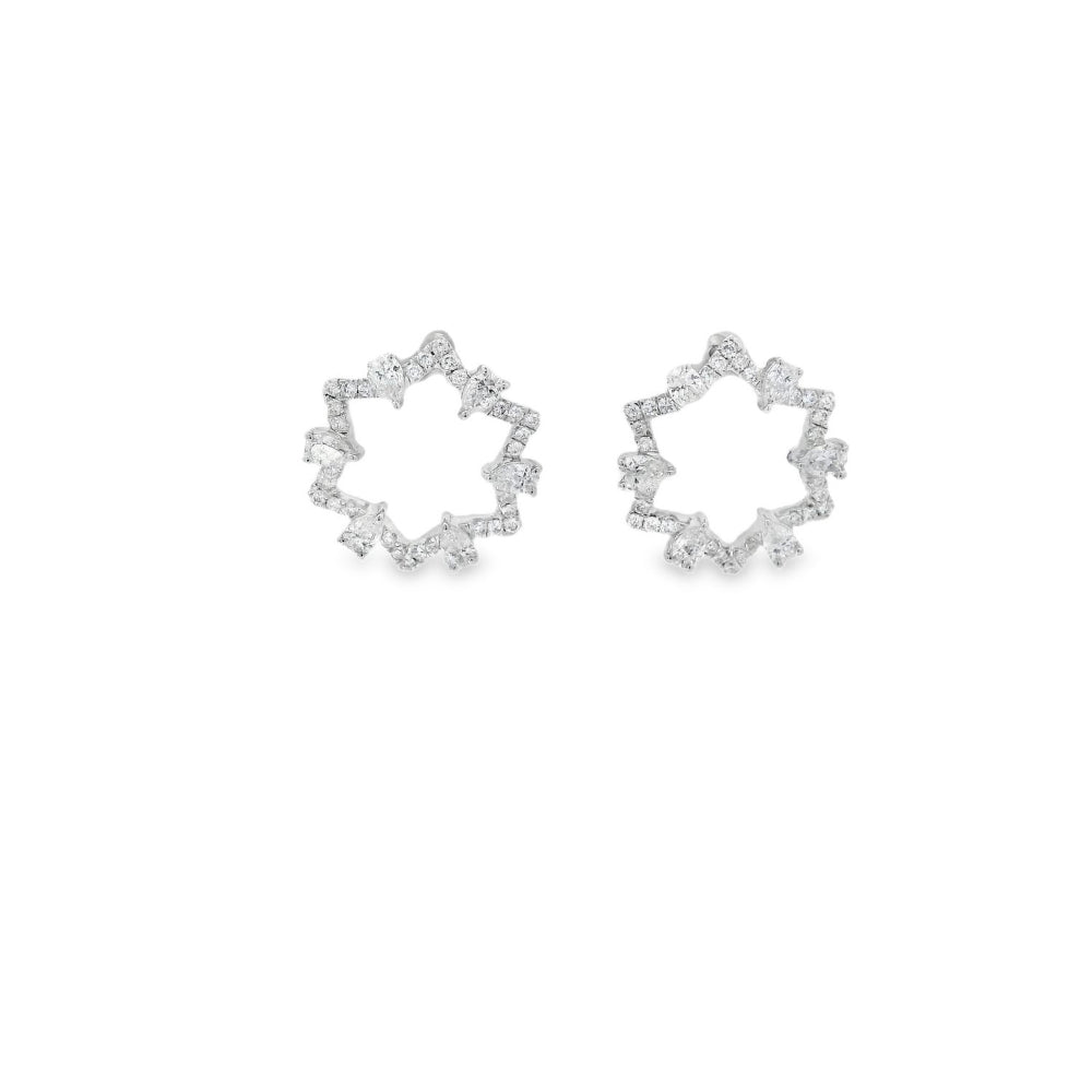 Beautiful Leafy Void Diamond Earrings