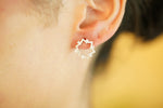 Beautiful Leafy Void Diamond Earrings - additional view