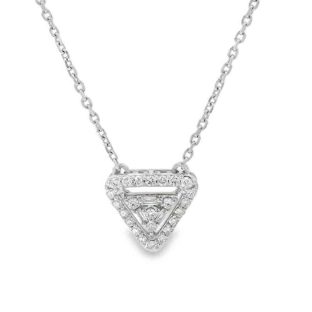 Elegant Halo Triangle Diamond Pendant