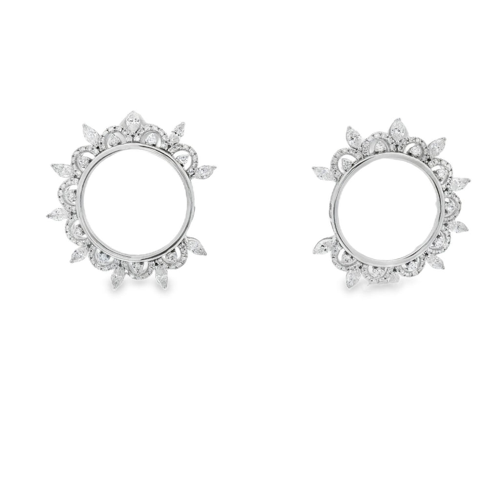 Elegant Void Frame Diamond Earrings