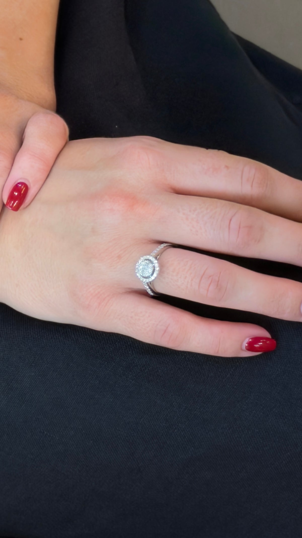 Beautiful Round Cluster Diamond Ring - additional view