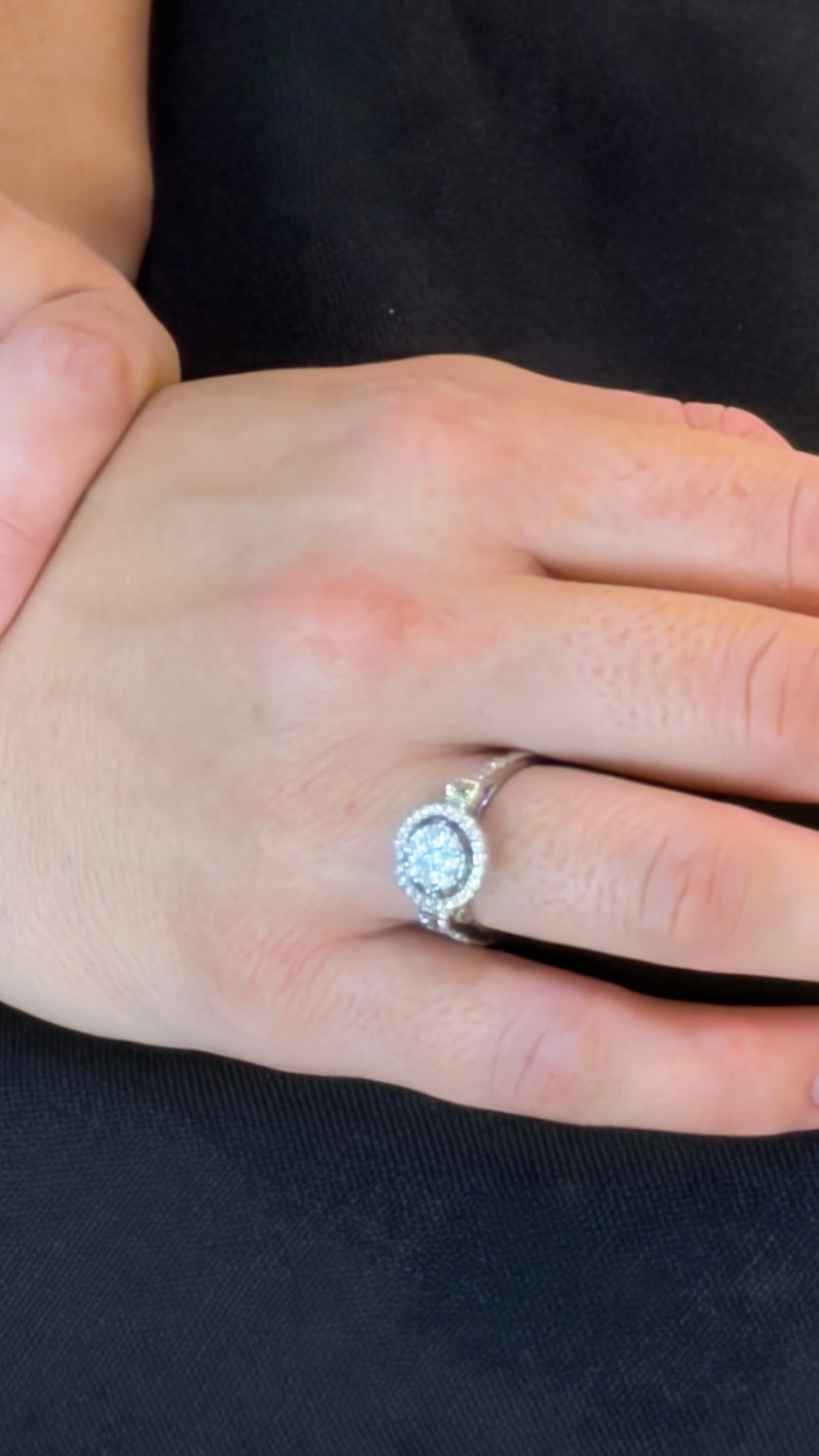 Astonishing Round Cluster Setting Diamond Ring - additional view