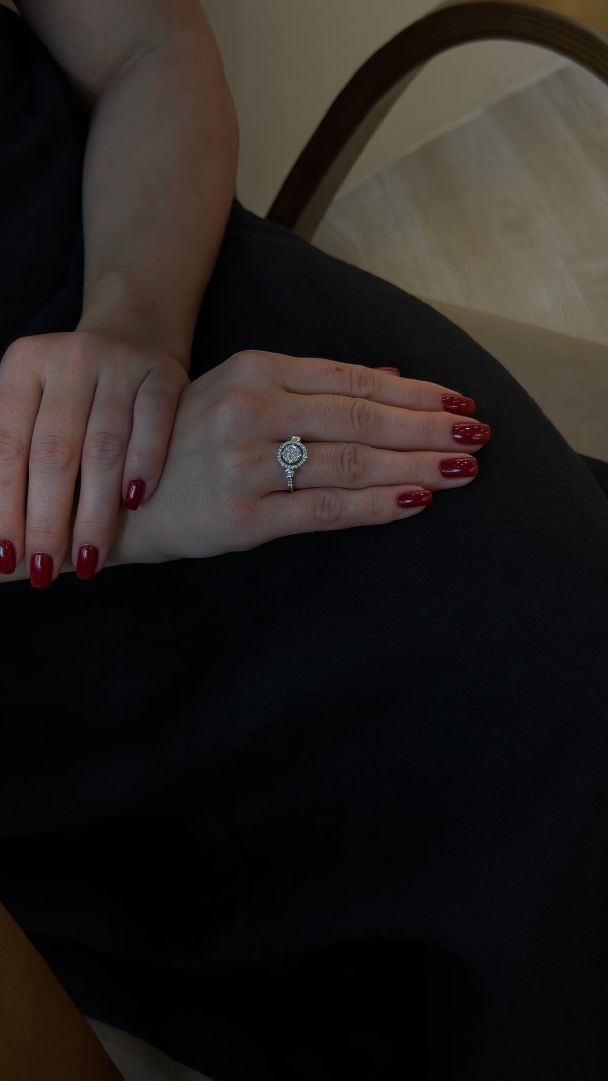 Astonishing Round Cluster Setting Diamond Ring - additional view