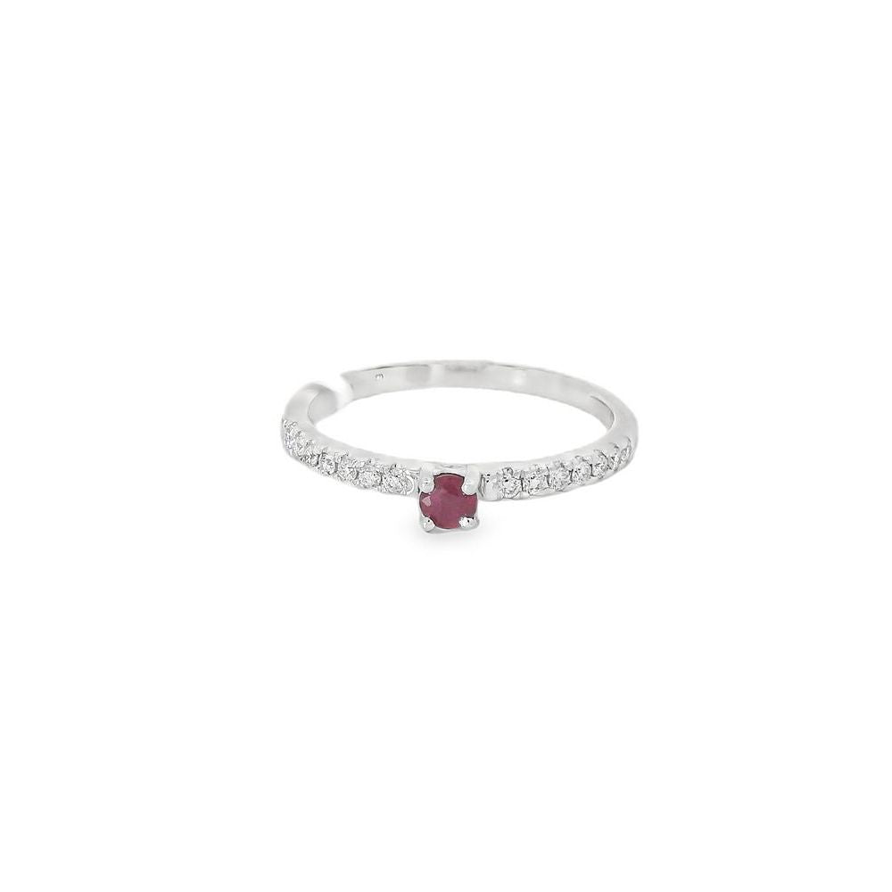 Delicate Ruby One Line Diamond Ring