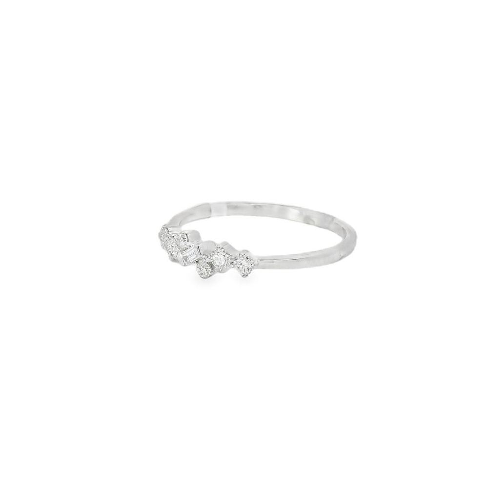 Delicate Nested Round & Baguette Diamond Ring