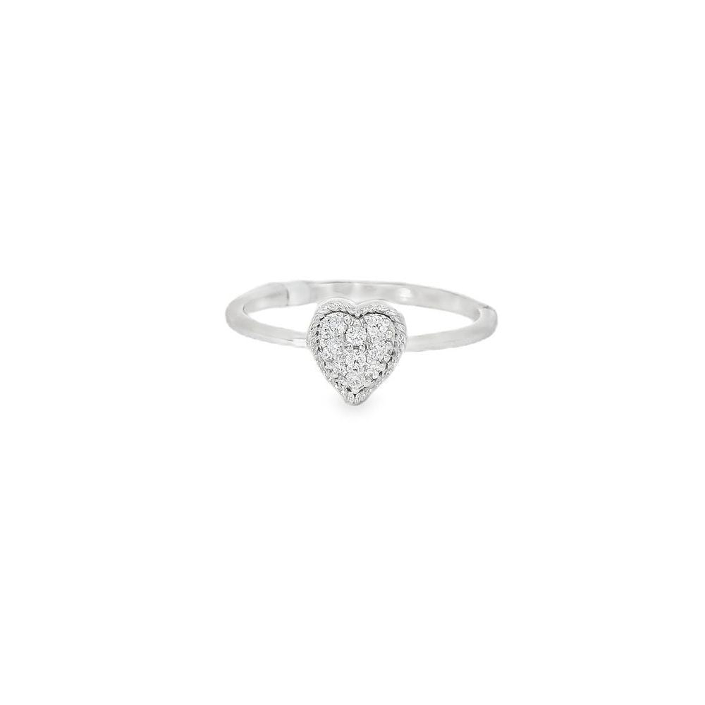 Delicate Single Heart Shape Diamond Ring
