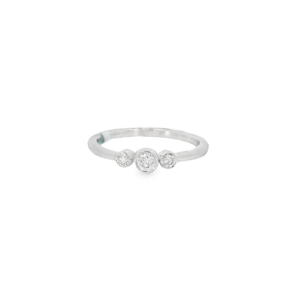Delicate Bezel Trilogy Diamond Ring