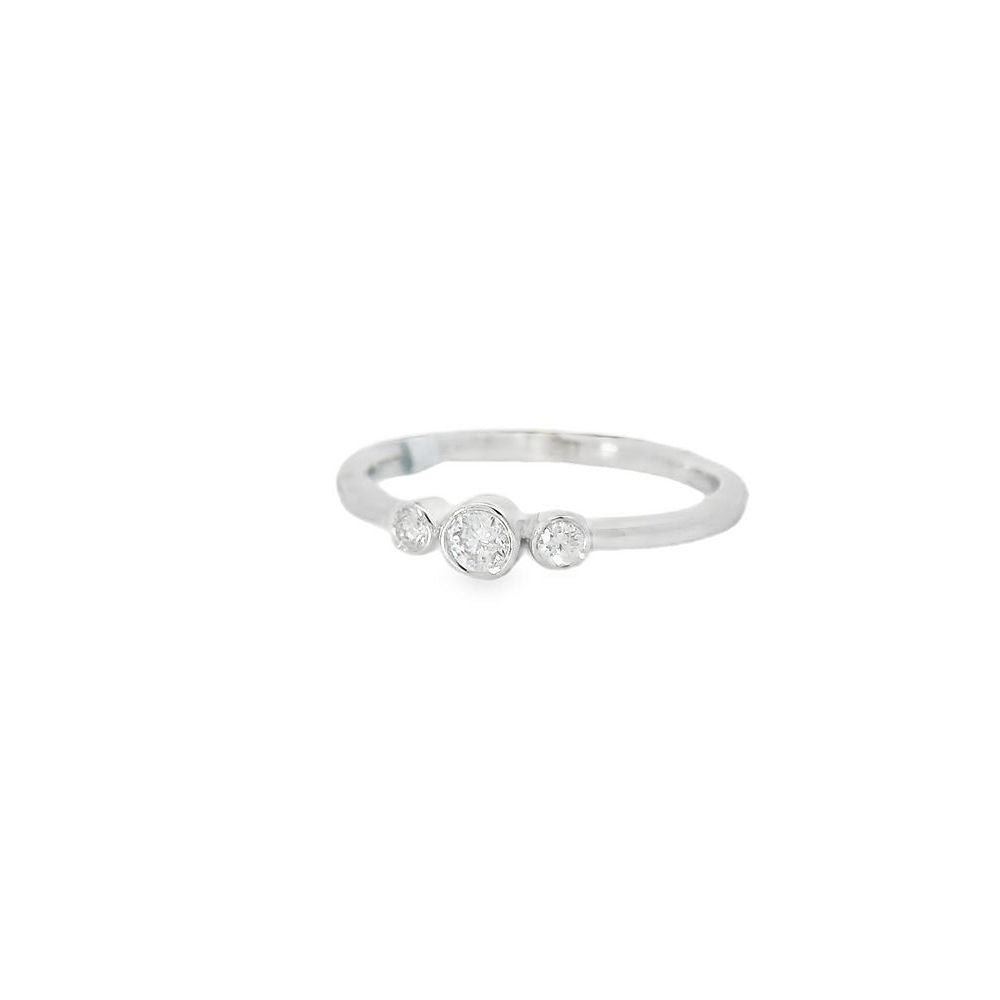 Delicate Bezel Trilogy Diamond Ring