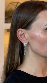 Exotic Square Fallen Baguettes Full Diamond Earrings - additional view