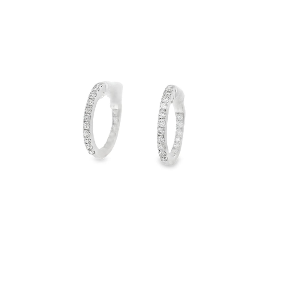 Delicate Inside Out Diamond Hoop Earrings