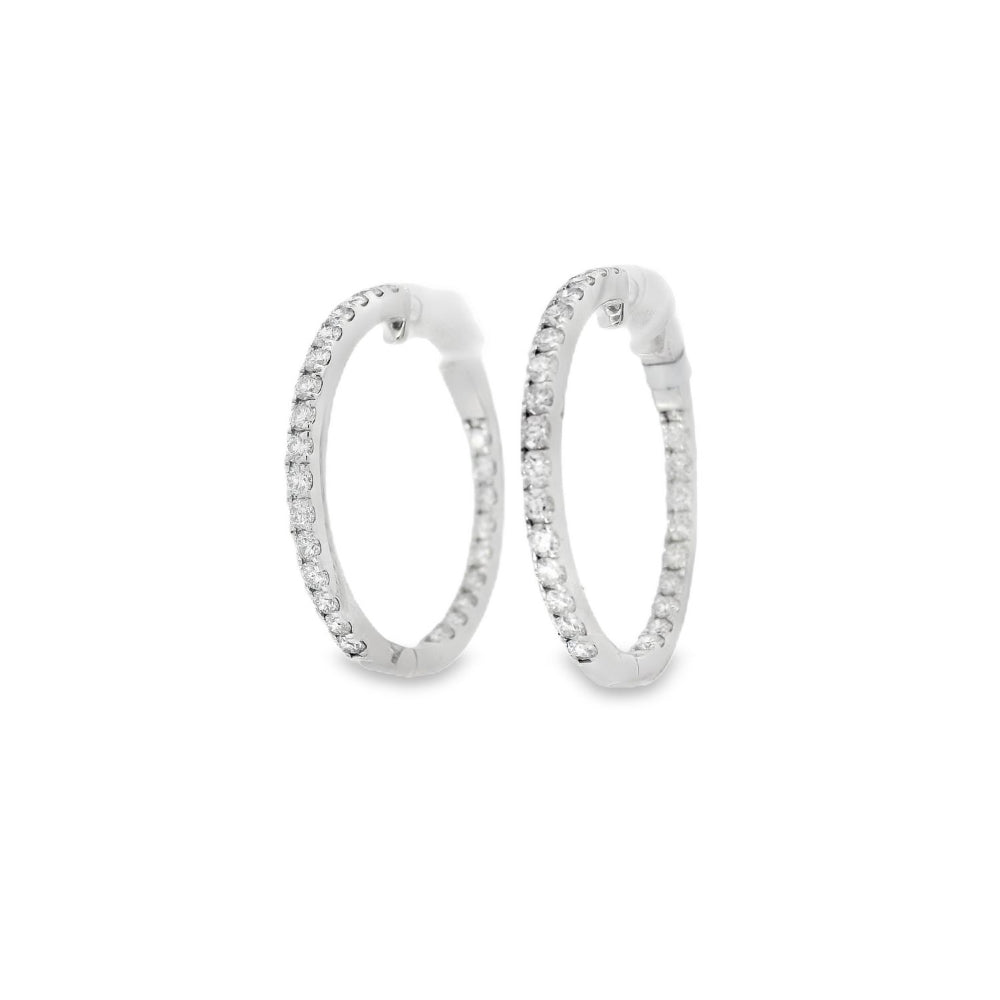 Dazzling Inside Out Diamond Hoop Earrings