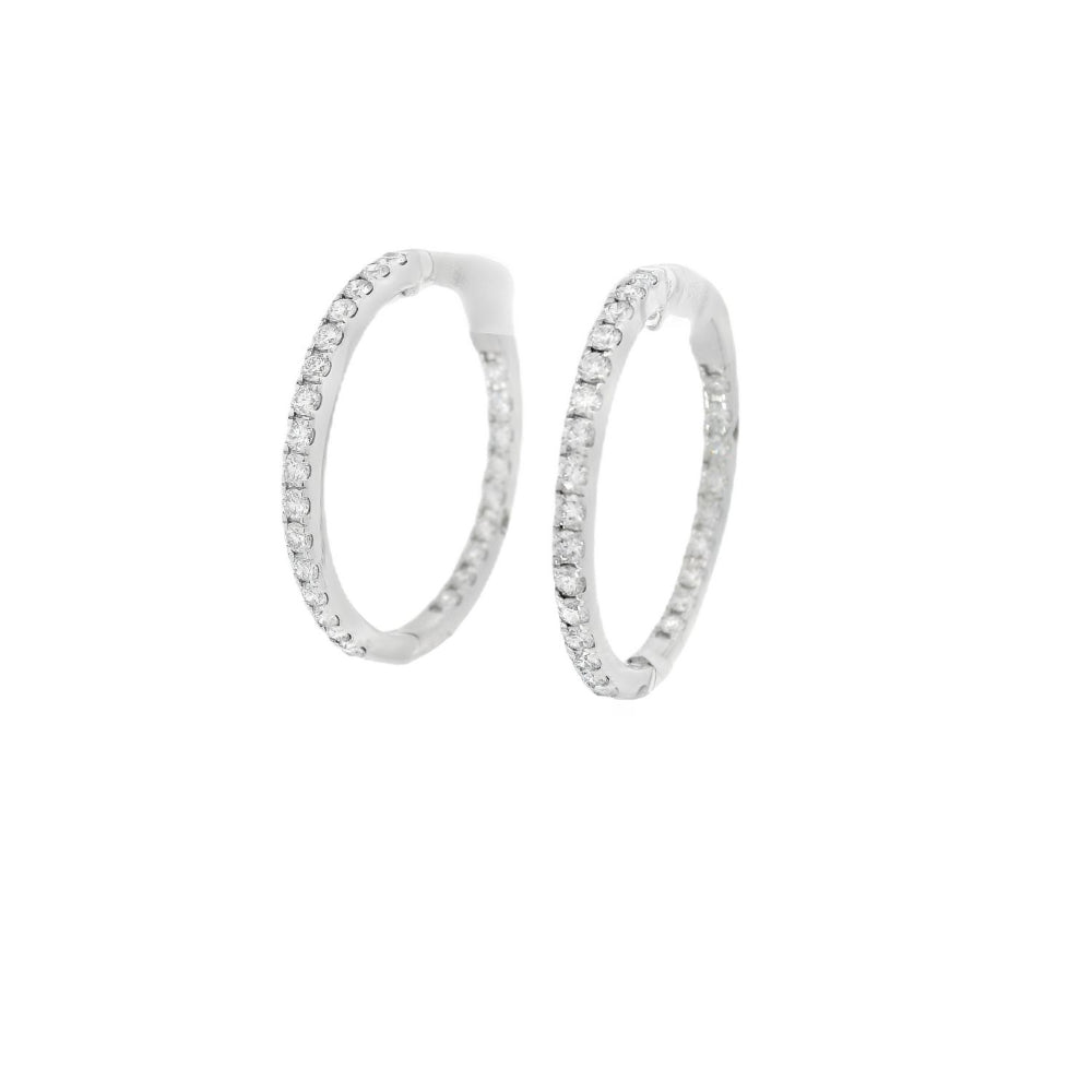 Lovely Inside Out Diamond Hoop Earrings