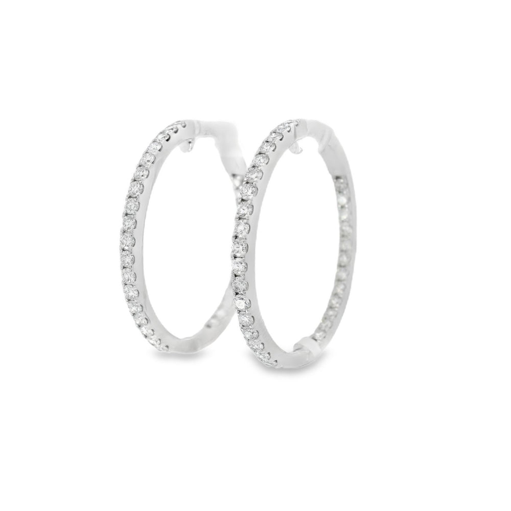 Elegant Inside Out Diamond Hoop Earrings