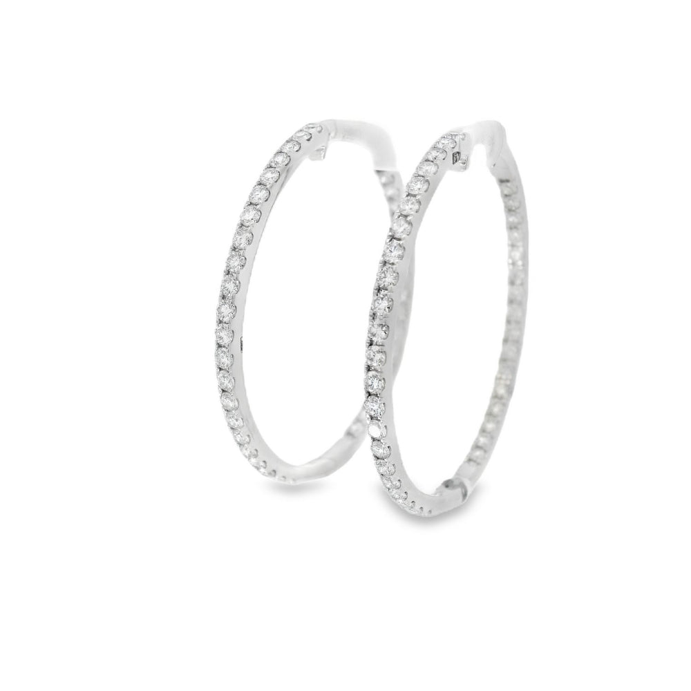 Exquisite Inside Out Diamond Hoop Earrings