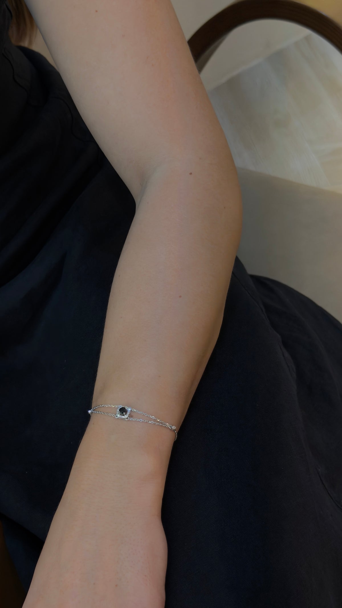 Delightful Single Square Sapphire Bracelet - additional view
