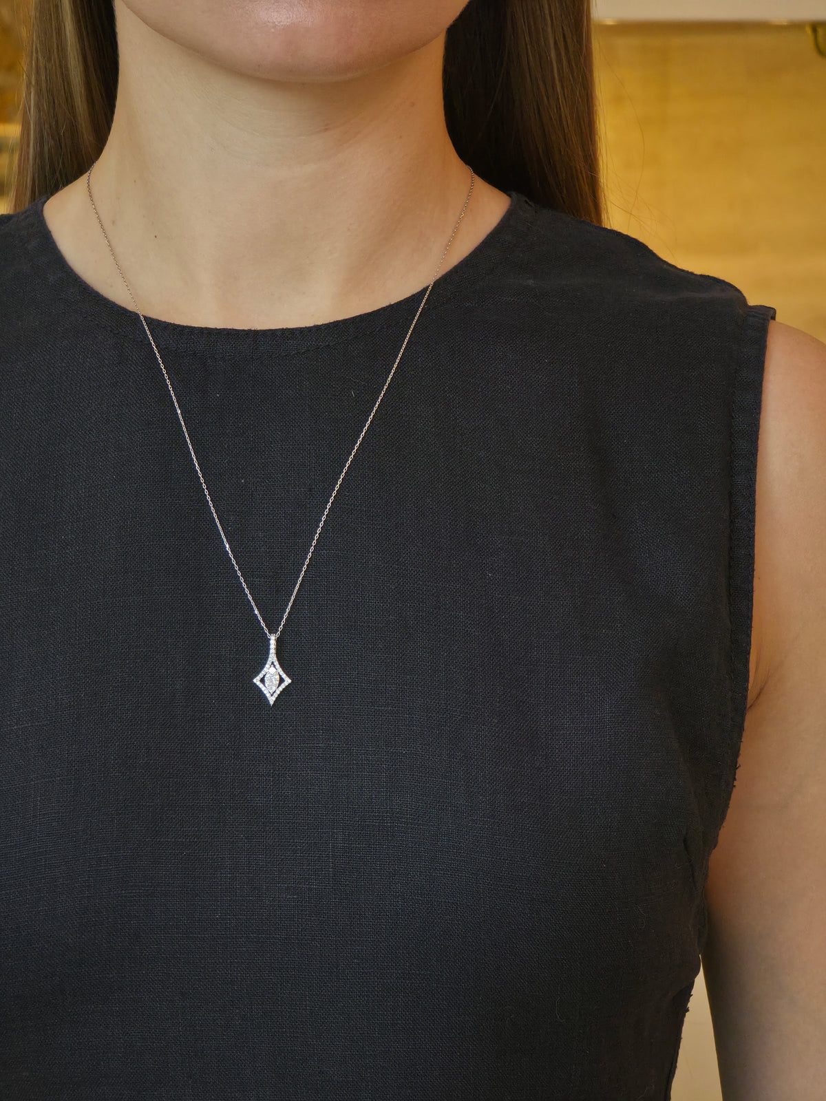 Dazzling Marquise Eye Diamond Pendant - additional view
