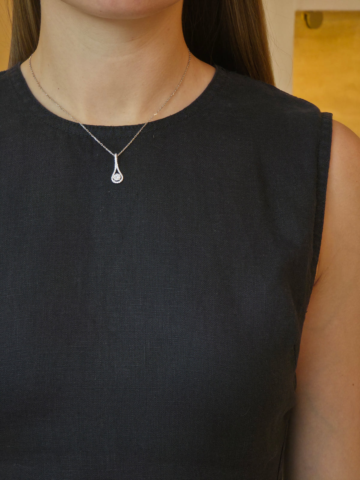 Dazzling Round Hanging Diamond Pendant - additional view