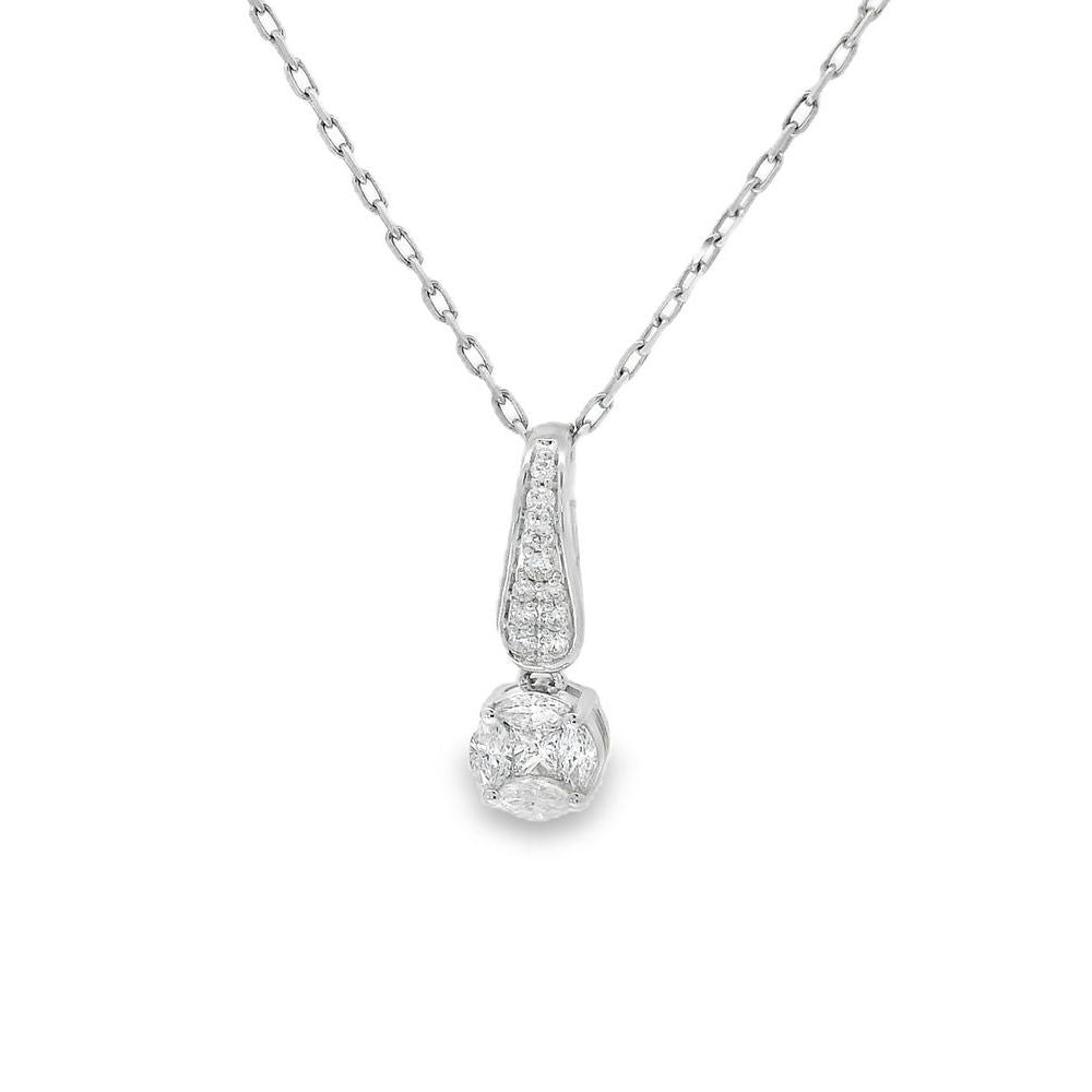 Delicate Cluster Round Diamond Pendant