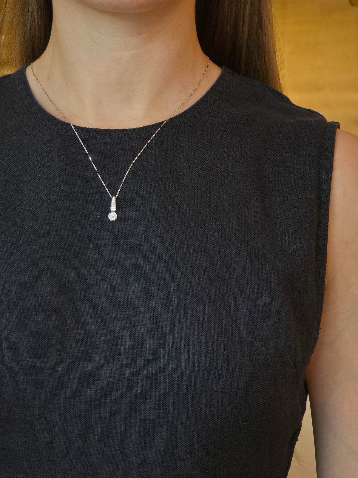 Delicate Cluster Round Diamond Pendant - additional view