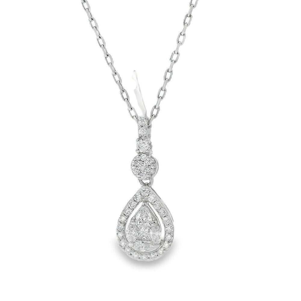 Stunning Round & Pear Diamond Pendant