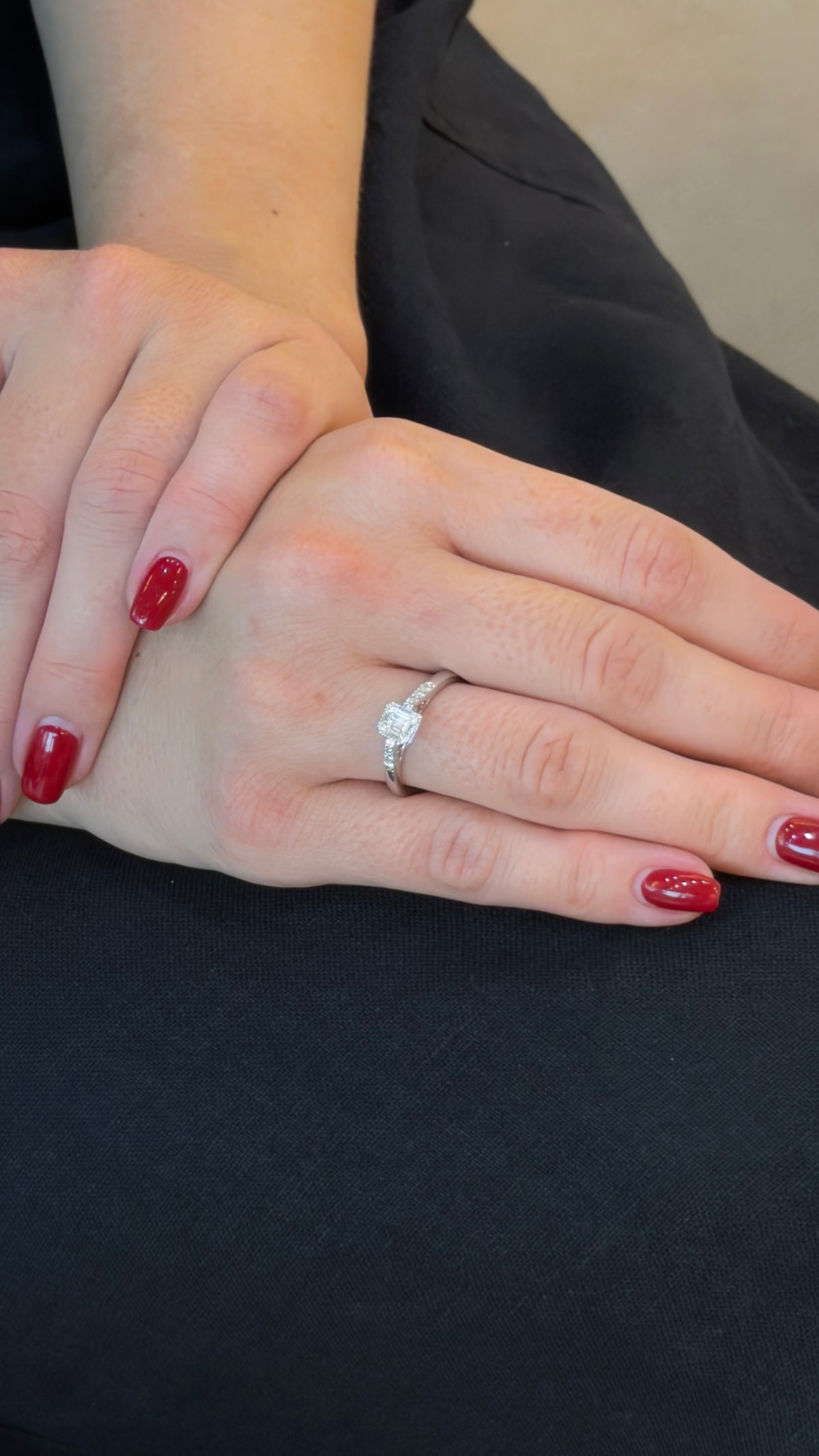 Essential Square Baguette Diamonds Ring - additional view