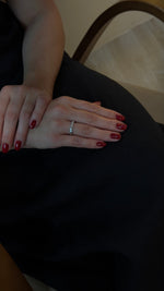 Sleek Baguette Diamonds White Band Ring - additional view